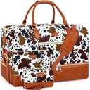 Weekender Bag for Women, Travel Duffel Bag Carry On Overnight Bag with Shoe Compartment Large Nylon Travel Weekend Tote Bag