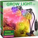Briignite Grow Light, LED Grow Lights for Indoor Plants, Full Spectrum Plant Light, Grow Lamp with 3 Full Spectrum Modes, 10-Level Dimmable, Auto On Off Timing 3/9/12Hrs, Dual Heads
