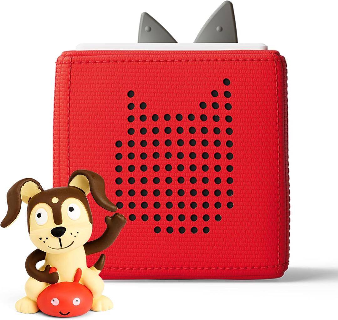 Toniebox Audio Player Starter Set with Playtime Puppy - Listen, Learn, and Play with One Huggable Little Box - Red