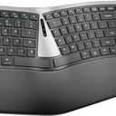 Nulea RT07B Wireless Ergonomic Split Keyboard, Wrist Rest, Natural Typing, Bluetooth and USB Connectivity, USBC Rechargeable,Compatible with Windows Mac (Silver Black)