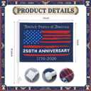 Remagr 2 Pack 250th Anniversary Car Flag 11 x 17 Inch USA Sports Car Window Flag with Flagpole Double Sided Printed Festival Parade Decoration for Parades Driving at a Constant Speed of 10-30 Mph