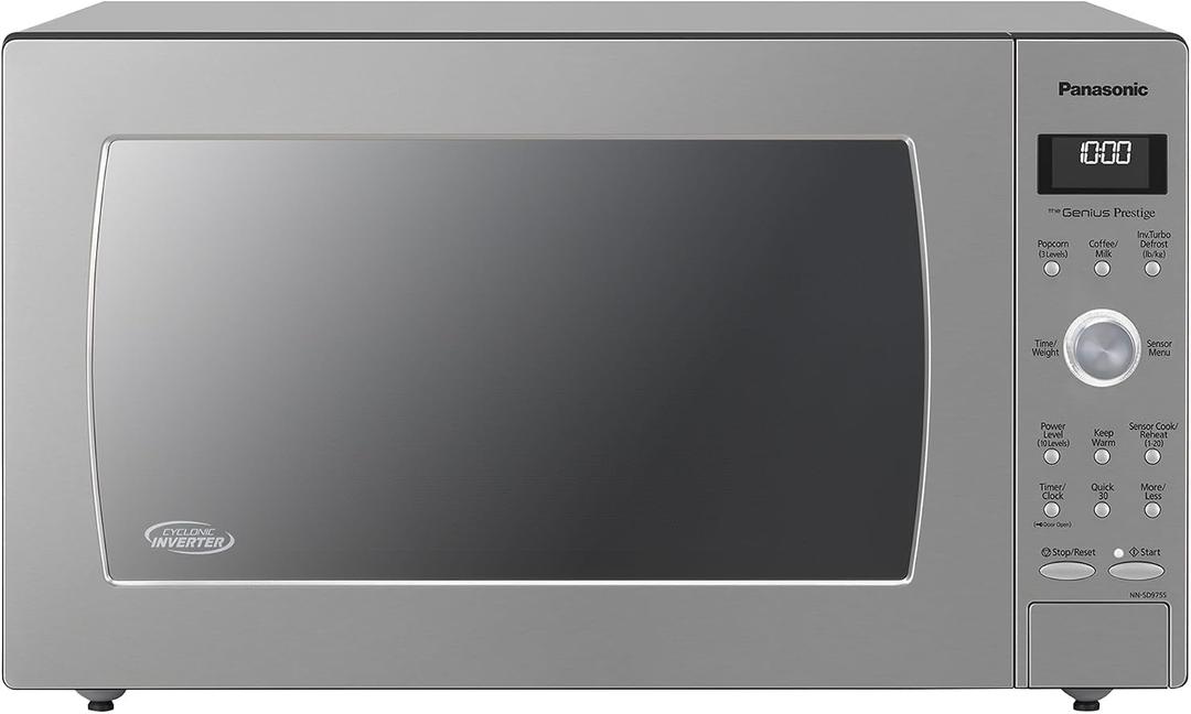 Panasonic Microwave Oven with Cyclonic Wave Inverter Technology, 1250W, 2.2 cu.ft. Countertop Microwave with Genius Sensor One-Touch Cooking NN-SD975S (Stainless Steel / Silver)