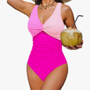 Holipick Women Tummy Control One Piece Swimsuit - Push Up Bathing Suit Full Coverage Slimming Swimwear, Size Medium