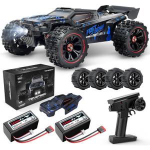 1:14 Scale RC Cars for Adults, 60KPH High Speed RC Truggy, 4X4 Off-Road Remote Control Truck, Waterproof Electric Car with 2S Battery, All Terrain RC Vehicle for Snow, Sand, Beach & Rocky Surfaces