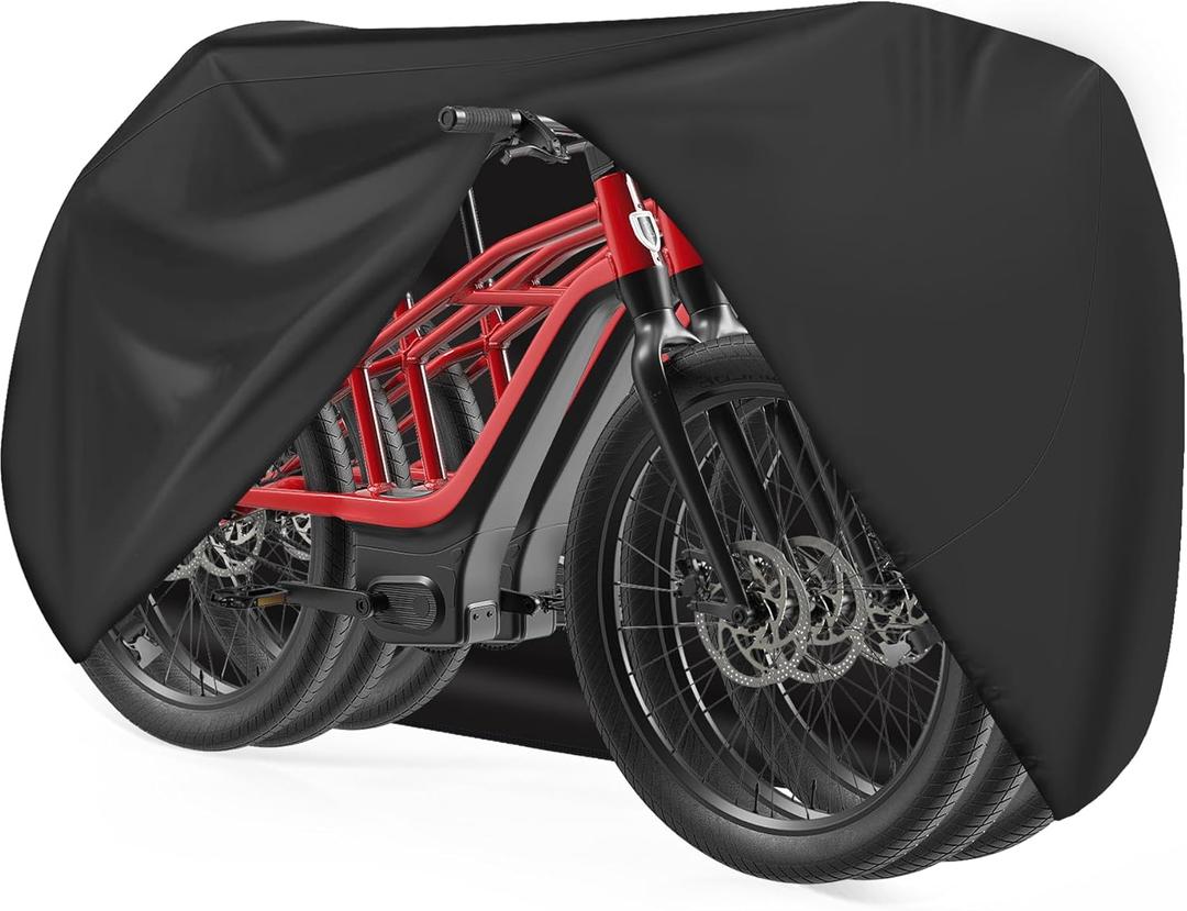 Bike Covers for 3 Bikes - 600D Waterproof & Heavy Duty, Large Bicycle Cover for eBike, Mountain, Road, Hybrid, Beach Cruiser, Scooter (1) Basic - Stationary)