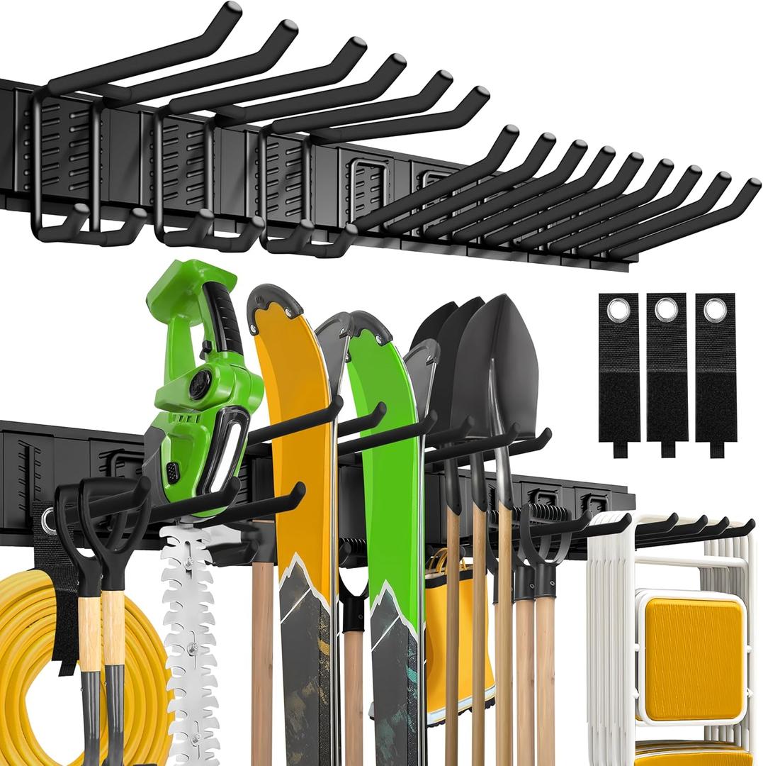 Garage Wall Organizer,15Pack Carries 675 lbs,Garden Tool Organizer 48in With Large Storage Space,Easy Assembly, Sturdy Design,for Efficient Tool Storage Garage OrganizationCarries 675 lbs, Sturdy Design, Garage Organization, Easy Assembly