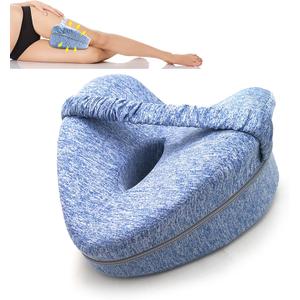 Leg & Knee Foam Support Pillow, Hollow Bandage Leg Pillow for Soothing Pain Relief Back Pain/Sciatica/Spine Alignment/HIPS/Knees, Love Memory Pillow with Washable Comfort Cover