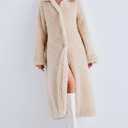 Women Faux Fur Winter Coats Open Front Long Cardigan Coat Warm Women's Fuzzy Fleece Jacket Overcoat Outwear with Pocket S-XXL (Apricot)