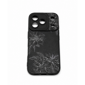 Case for iPhone 17 Pro Max Black Floral Flower Pattern Print Design Soft TPU Full Camera Lens Anti-Drop Anti-Scratch Shockproof Protective Slim Cover for Women Girls