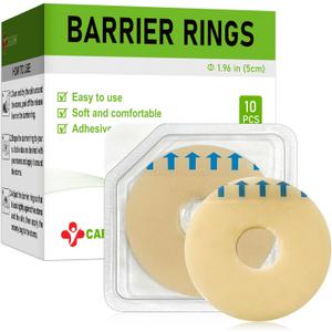 Carbou Ostomy Barrier Rings-Outer Diameter: 2" (50mm) 3.5mm Thickness,Compatible with All Bag Types and Brands (2" (Pack of 10))