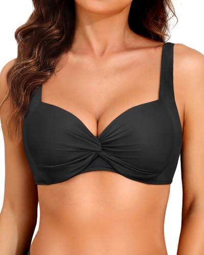 Women Underwire Bikini Top - 2025 Push Up Swimsuit Tops Padded Bra Bathing Suit, Size XL