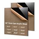 2 x KINLINK 20x24 Plexiglass Sheets 1/8 inch Thick - 3mm Black Cast Acrylic Sheet, Plastic Board Polycarbonate Sheet for DIY Project, Craft, Table Top, Acrylic Sign and Wedding Invitation 2 Pack