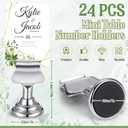 Kathfly 24 Pcs Wedding Table Number Holders 1.7 Inch Metal Silver Mini Place Card Holders Bulk Harp-clip Table Sign Stands Card Holder Display Picture Memo Notes Menu for Restaurants Birthday Decor