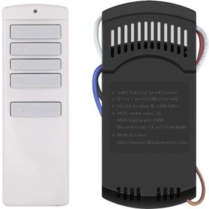 Universal Ceiling Fan Remote Control Kit Replacement for Harbor Breeze Hampton Bay Hunter, 3 Speeds with Light Dimmer, Replace A25-TX001-R1/A25-TX005-R/A25-TX013/ZJF-RT01A, 315MHz