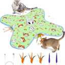 New Interactive Cat Toy for Indoor Cats Hide and Seek Cat Toy for Bored Indoor Adult Cats, Automatic Cat Kitten Toy with Moving Concealed Feathers, Non-Slip Suction, USB Rechargeable