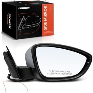 A-Premium Passenger Side Power Door Mirror - Compatible with Volkswagen Passat 2016 2017 2018 2019 2020 - Heated Power Folding Black Outside Rear View Mirror w/Turn Signal - Replace# 561857508BB9B9