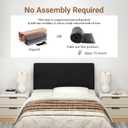 Twin Size Headboard Only-No Assembly, Upholstered Headboard Twin Size Linen Fabric Modern Style Headboards Extra-Thick, Black