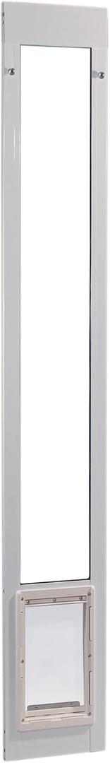 Ideal Pet Products Aluminum Pet Patio Door, Adjustable Height 77-5/8" to 80-3/8", 7" x 11-1/4" Flap Size, White, Medium/7" X 11.25" Flap Size