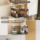 Magheo Pull Out Spice Rack Organizer for Cabinet, 2 Pack Metal Seasoning Organizer Slide Out Spice Storage Shelf No Assembly Vertical Spice Rack Pullout for Kitchen & Bahthroom No Drill(2 Tier,Black)