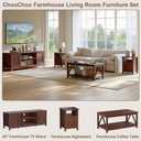 ChooChoo 54" Farmhouse TV Stand for TVs up to 65 inches, Entertainment Center with Storage Cabinets, Open Shelves and Fluted Door, TV Console Table for Living Room, Bedroom, Walnut, 15.35"D x 53.94"W x 19.69"H