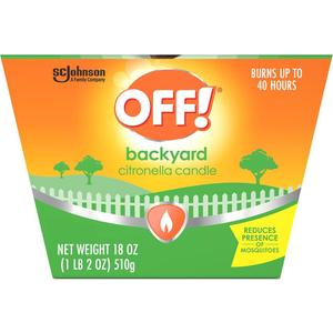 OFF! Backyard Citronella Scented Candle Burns Up to 40 Hours Provides Ambiance and a Gentle Glow for Backyard Outdoor Occasions 18 Ounce (Pack of 1) | camping-lights-and-lanterns