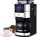 Gevi 10-Cup Coffee Maker with Built-in Burr Grinder, Programmable Timer, 1.5L Water Tank, Reusable Filter & Warming Plate Drip Coffee Machine for Fresh Ground Coffee