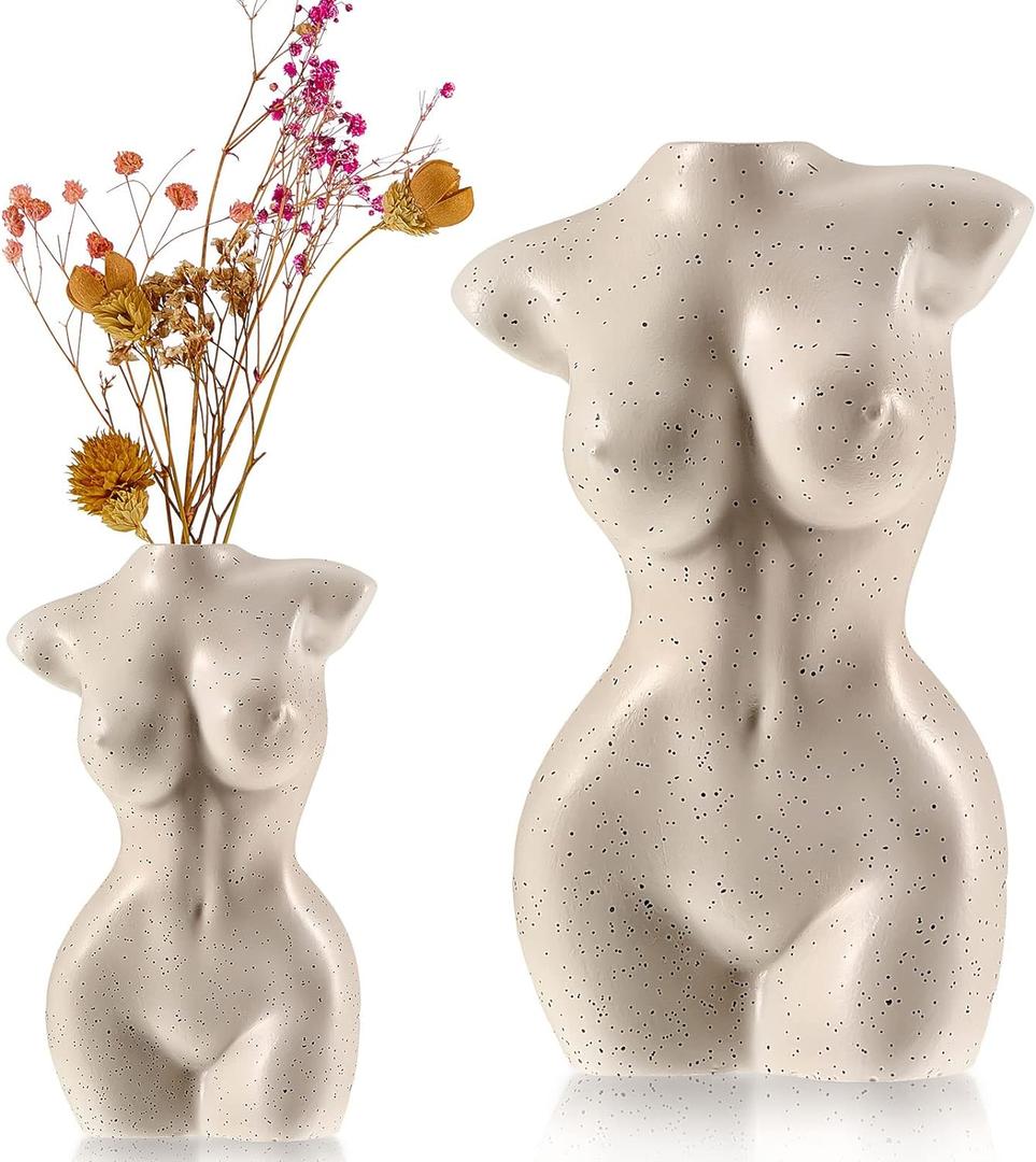 Modern Chic Body Vase - Female Form Flower Vase, White, Boho Home, Feminist Decor and Office