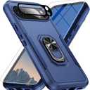 for Google Pixel 10 Pro XL Case [15 FT Military Grade Drop Protection] with Screen Protector & Lens Protector Heavy-Duty Shockproof Kickstand Case for Pixel 10 Pro XL Dark Blue