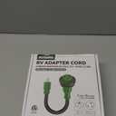 RVGUARD 30 Amp to 110 Volt RV Adapter Cord with Locking Connector 12 Inch, NEMA 5-15P to NEMA L5-30R Electrical Power Adapter with LED Power Indicator, Green, ETL