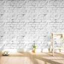 Brick Wallpaper Peel and Stick 17.71" X 394" Self Adhesive Gray Vinyl Film Contact Paper 3D Stone Stick On Waterproof Wallpapers Bathroom Bedroom Backsplash