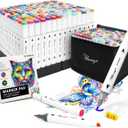 Alcohol Markers 168 Colors - Dual Tip Permanent Markers with Base, Art Drawing Supplies, Color Markers Pens for Adult Kids Gifts, Coloring Painting (168)