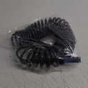 Heavy Duty Polyurethane Recoil Air Hose 1/4 in x 25 ft, Lightweight, Flexible Compressor Hose with Universal Quick Coupler, Plug and Bend Restrictors, Gray