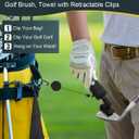 Golf Club Cleaner Brush with Golf Towel: Christmas Stocking Stuffers for Men Adult Golf Accessories for Men Grip Scrub Cleaning Kit Retractable Clip Hold 5 Oz Water Useful Golfer Gifts Idea Cool Gear