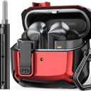 Compatible with Samsung Galaxy Buds3 FE (2025) / Buds3 Pro (2024) / Buds 3 Case (2024) with Secure Lock Clip & Cleaning Kit (Red)