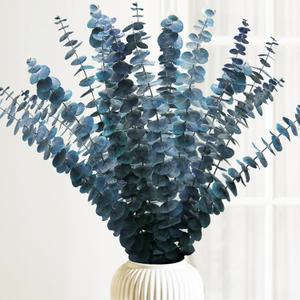Preserved-Dried-Eucalyptus-Stems,16-17" Natural Blue-Green Eucalyptu Plant Live Fresh, Real Eucalyptus Branches Leaves for Shower Spa, Blue Dried Flowers for Vase Fillers, Home Decor & Wedding (16Pcs)