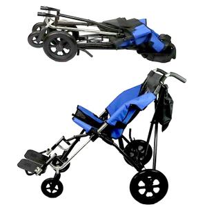 Urban Rider Stroller by Sylvan, Heavy Duty Portable Folding Wheelchair for Special Needs Teens & Young Adults, 17-inch Anatomic Shaped Seat, 250lb Capacity, Safety Belt, Brakes - Without Headrest