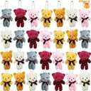 LUKBERA 28 Packs Mini Teddy Bear Toy Keychain Bulk, Small Animal Plush Stuffed Bear Toys for Kids Birthday Valentines Day Gifts School Classroom Exchange Party Favor
