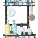 Nieifi Adjustable Hanging Shower Caddy with Soap Holder, Over The Shower Head Organizer with Hooks, Soap and Shampoo Rack for Bathroom, Black