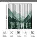 Mountain Shower Curtain Green Forest Bathroom Set with Hooks Home Decor 72x72inches