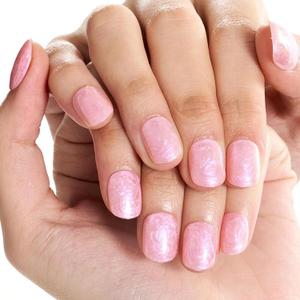 GLAMERMAID Press on Nails Extra Short Squoval, Spring Summer Handmade Nude Pink Rose Gel Glue on Nails, 24Pcs Glossy Round Reusable UV Finish Fake Nails Acrylic False Nails Manicure Kits for Women
