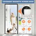 METAONLY Magnetic Screen Door Mesh Fits 36" x 80" Door - Curtain Size 38" x 82", Works for Patio, Sliding Door, Keeps Bug Mosquito Out, Fresh Air Flow, Black Frame White Veil