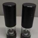 Rechargeable Salt and Pepper Grinder Set with LED Light, Adjustable Coarseness shakers, One-Hand Operation for Kitchen Appliances Christmas Gift Sets for Women(2 Pack Upgrade Black)