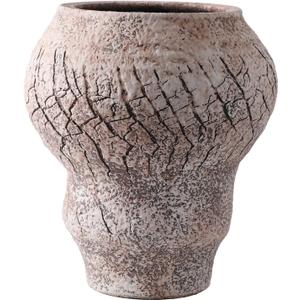 ALMA Unique Bubble Vintage Vase for Table Centerpiece, Large Ceramic Vase for Flowers Arrangement, Round Rustic Terracotta Vases for Dresser Decor, Textured Organic Vases for Aesthetic Room Decor (Bubble-9.5", Peachy Beige)