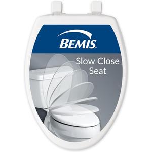 Bemis Slow Close Elongated Toilet Seat, Easy Clean Hinges, White
Soft close lid never slams, quick-release hinges for deep cleaning, durable plastic, fits all elongated toilets, 7300SLEC