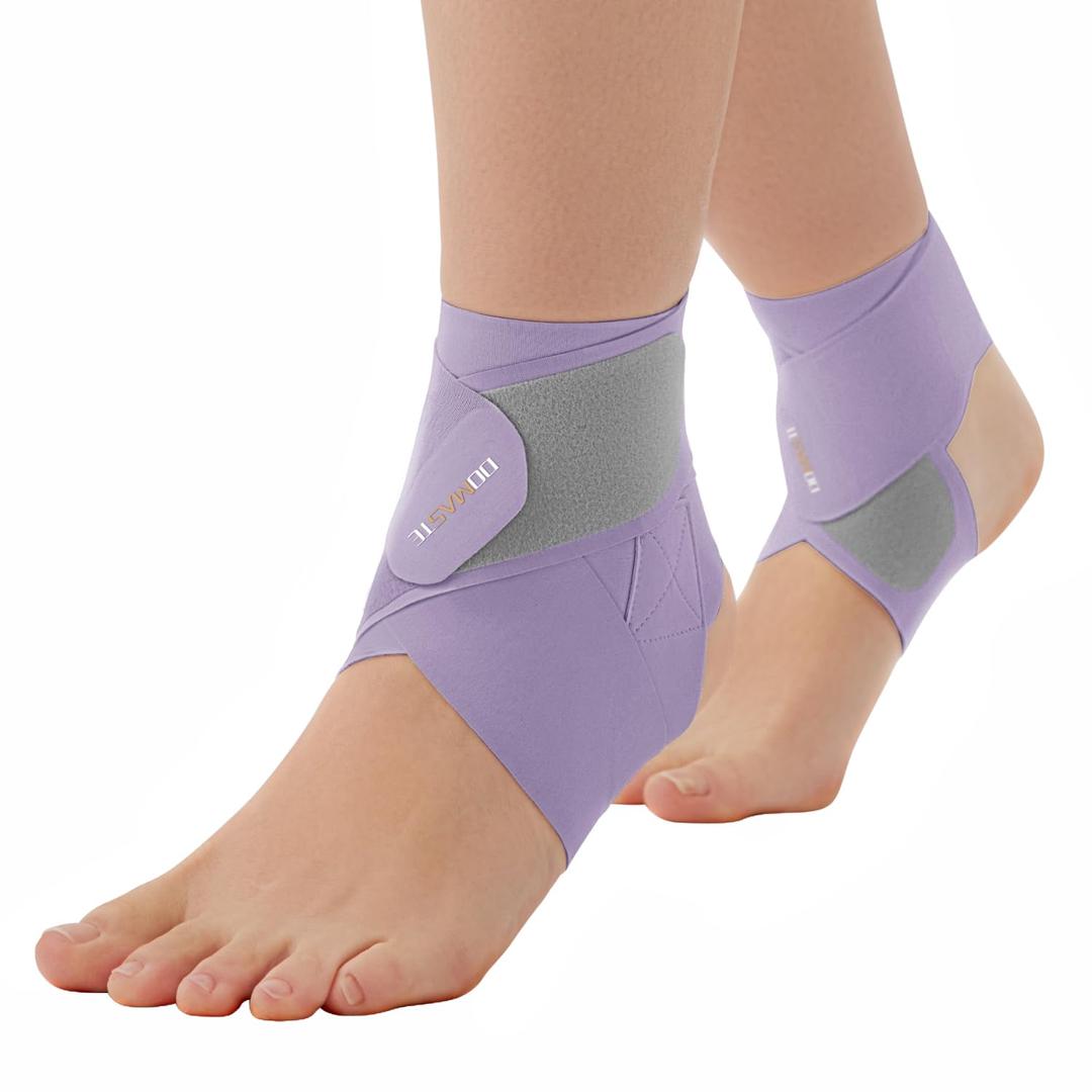 Ultra Thin Ankle Wraps Ankle Brace for Men Women, Adjustable Ankle Straps for Arch, Sprained Foot, Tendinitis, Football, Basketball, RunningViolet, 2 Pack (one Size)