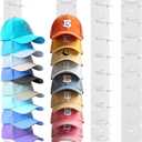 Hat Organizer for Baseball Caps, 2 Pack Hat Rack for Wall Hold up to 18 Hats Strong Adhesive Hat Hooks Stand Multilayer Hat Hanger Organizer Storage Holder Display for Door Closet BedroomWhite)