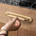 Goo-Ki 2 Pack Champagne Bronze Cabinet Pulls with Backplate Spacer, 5" Hole Center Zinc Alloy Kitchen Drawer Pulls Handles