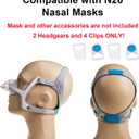 2-Pack Replacement Headgear Strap for N20 Nasal Pillow CPAP Mask, LALASTAR CPAP Headgear Compatible with N20, Adjustable Headband with Clips, Medium Size