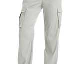 MAGCOMSEN Women's Cargo Pants Quick Dry Lightweight Hiking Travel Pants Water Resistant Safari Joggers with Pockets (Gray, L)