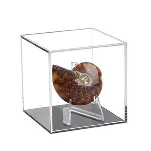 Kcgani Clear Acrylic Souvenir Collectables Display Case Holder Box, Acrylic Easel Display Stand Box and Stand Holder for Watches Capsules Challenge Medals Chips Photo Crystal Carvings Display, 4"L x 4"W x 4"H